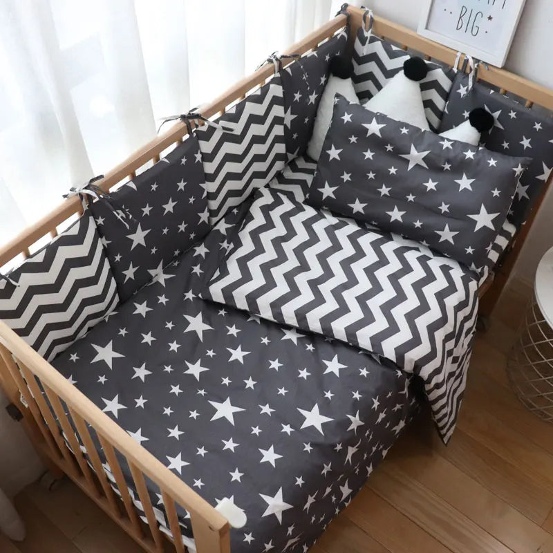 Nordic Striped Star Baby Bedding Set