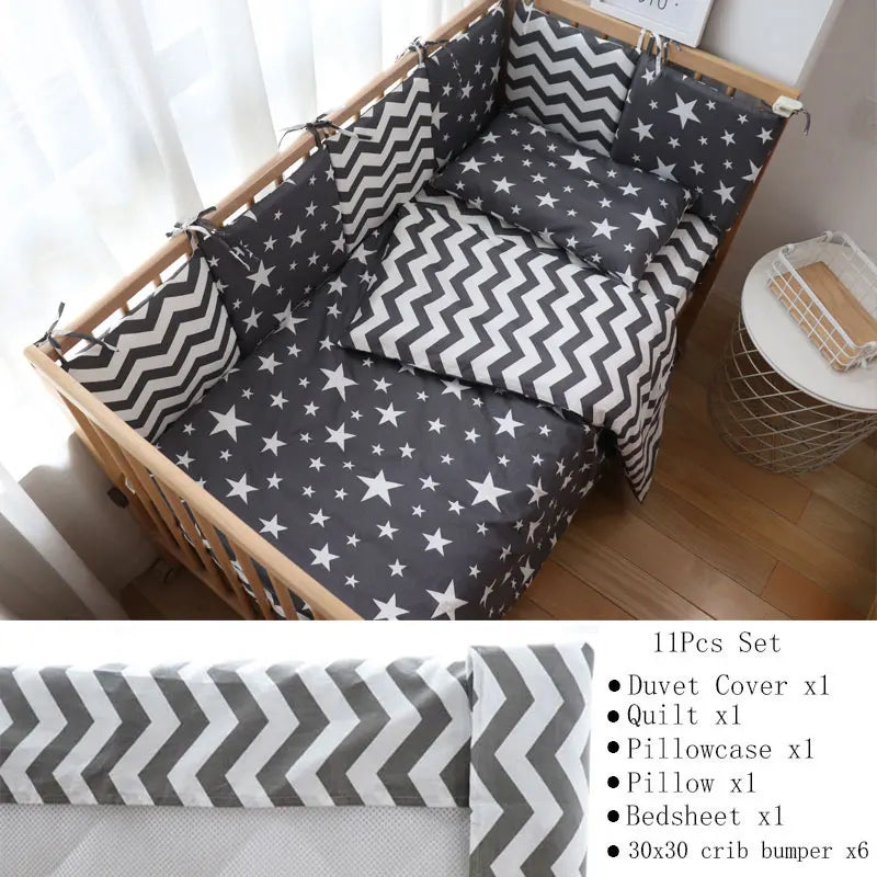 Nordic Striped Star Baby Bedding Set