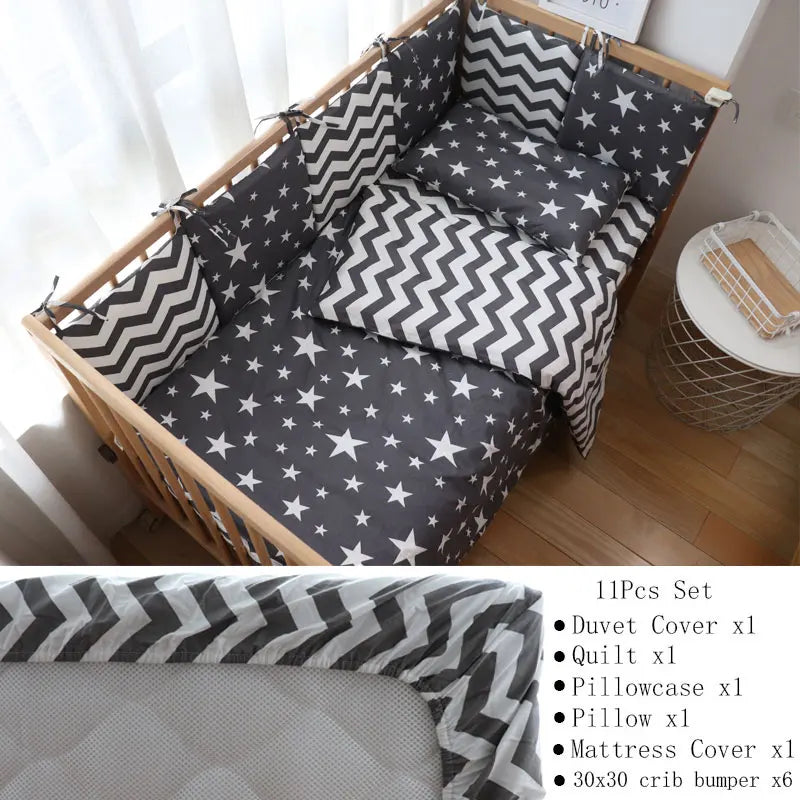 Nordic Striped Star Baby Bedding Set