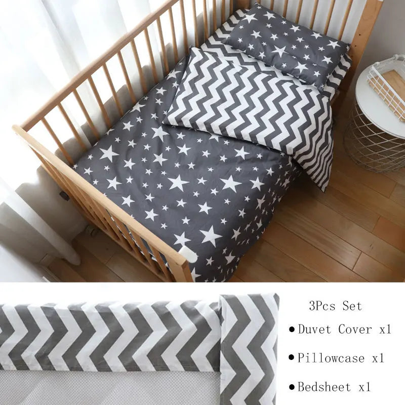 Nordic Striped Star Baby Bedding Set