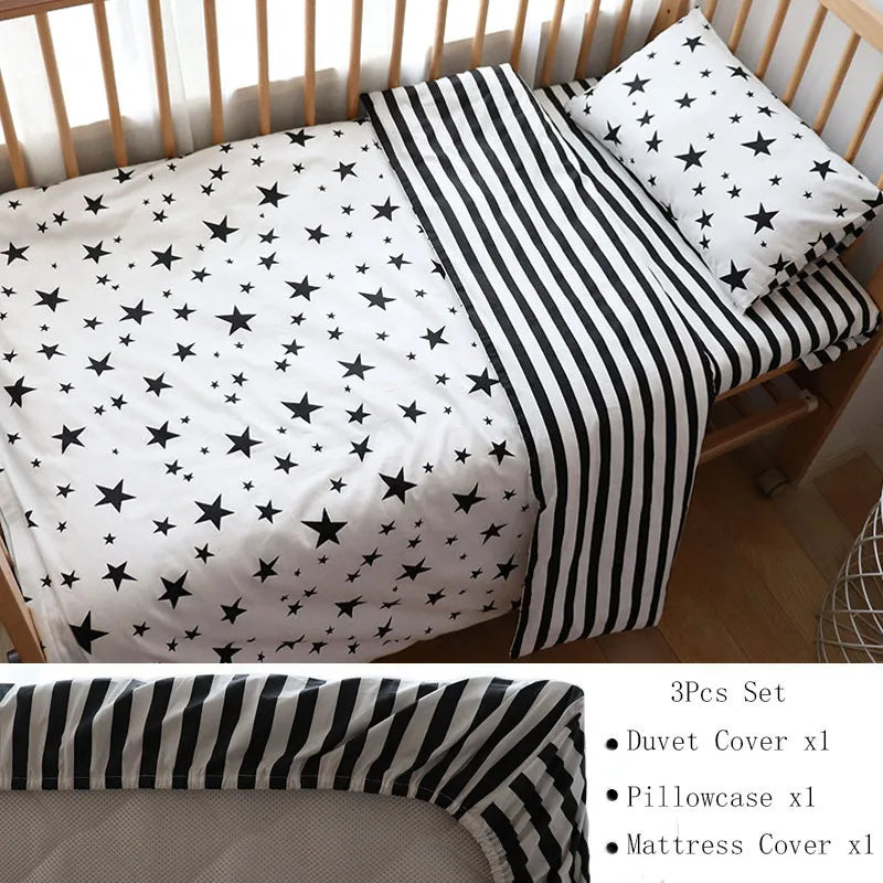 Nordic Striped Star Baby Bedding Set