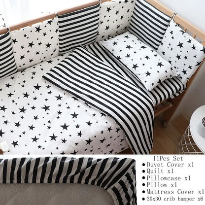 Nordic Striped Star Baby Bedding Set