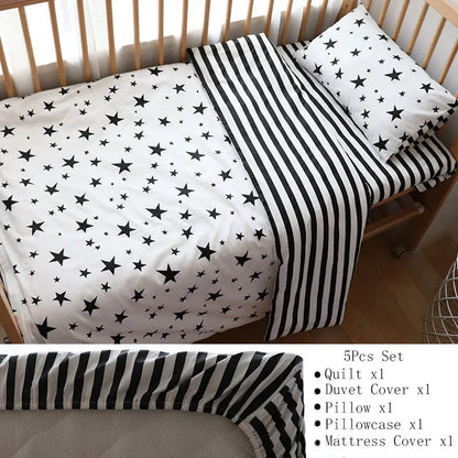 Nordic Striped Star Baby Bedding Set