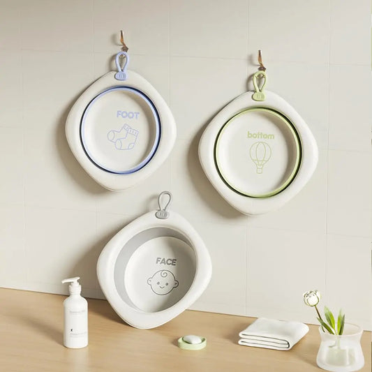 Portable Plastic Folding Washbasin Children's Bathtub Student Dormitory Small Washbasin Baby Washbasin for Home and Baby