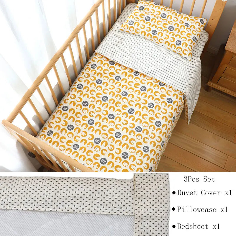 3 Pcs Baby Crib Bedding Set Cotton Bedding Set