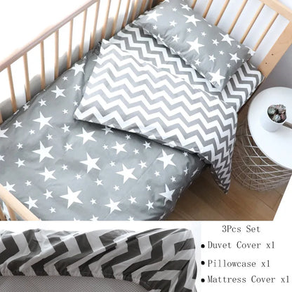 3 Pcs Baby Crib Bedding Set Cotton Bedding Set