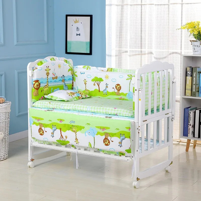 6pcs Cushion Cot Bumpers Baby Bedding set