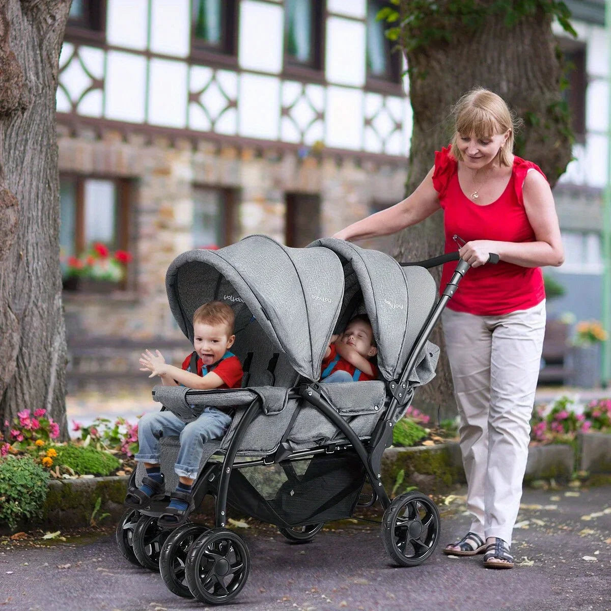 Foldable Double Baby Stroller