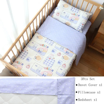 3 Pcs Baby Crib Bedding Set Cotton Bedding Set