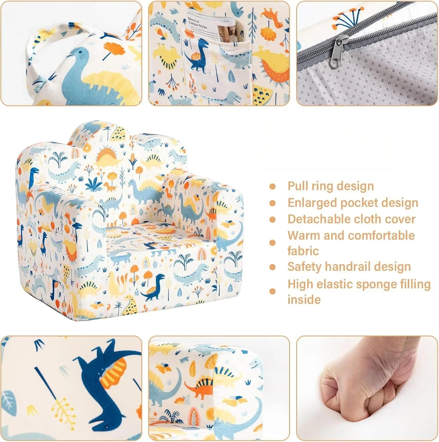 Cloud-Like Comfy Printed Kids Sofa