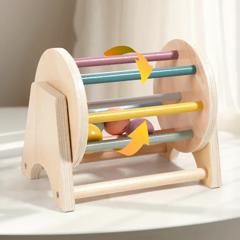 Baby Montessori Wooden Spinning Drum