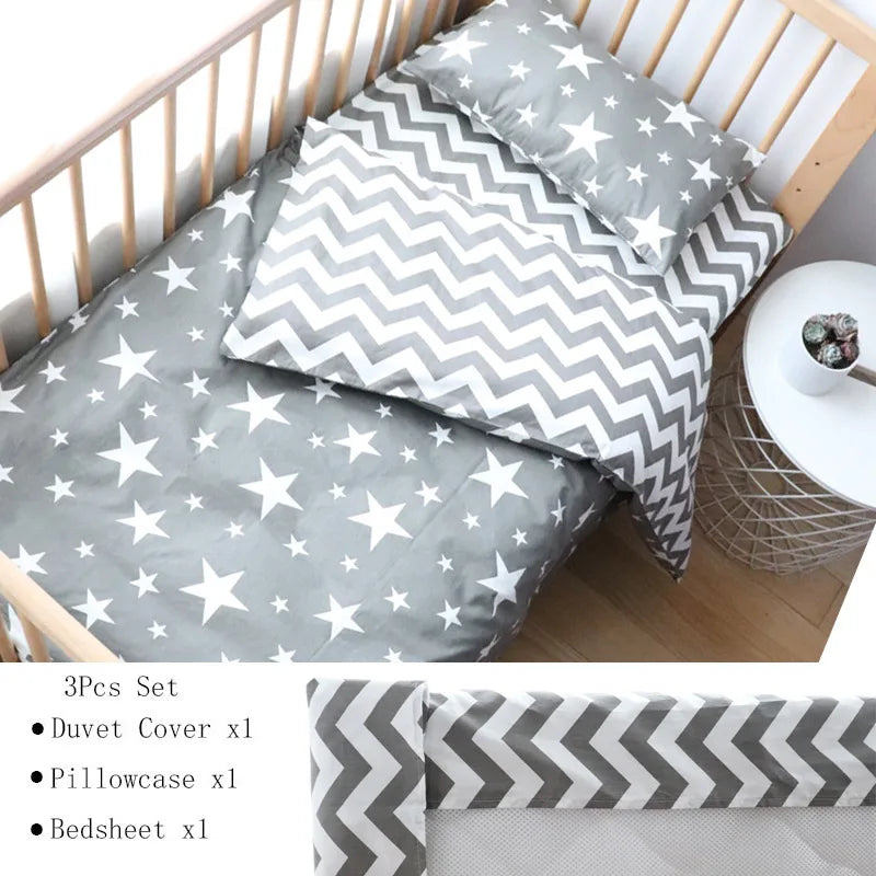 3 Pcs Baby Crib Bedding Set Cotton Bedding Set