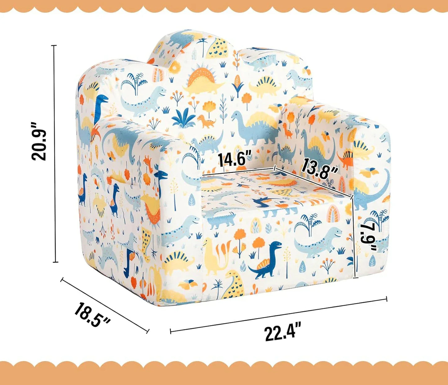 Cloud-Like Comfy Printed Kids Sofa