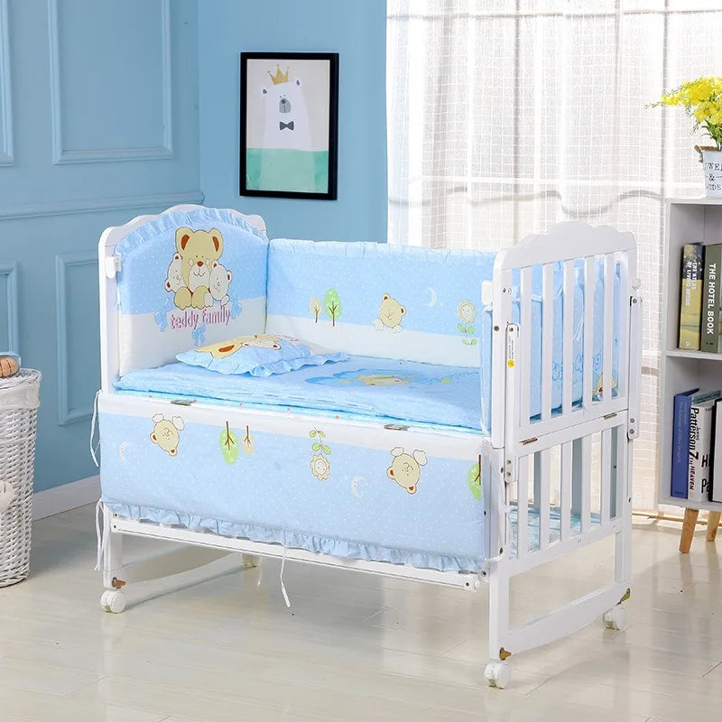 6pcs Cushion Cot Bumpers Baby Bedding set