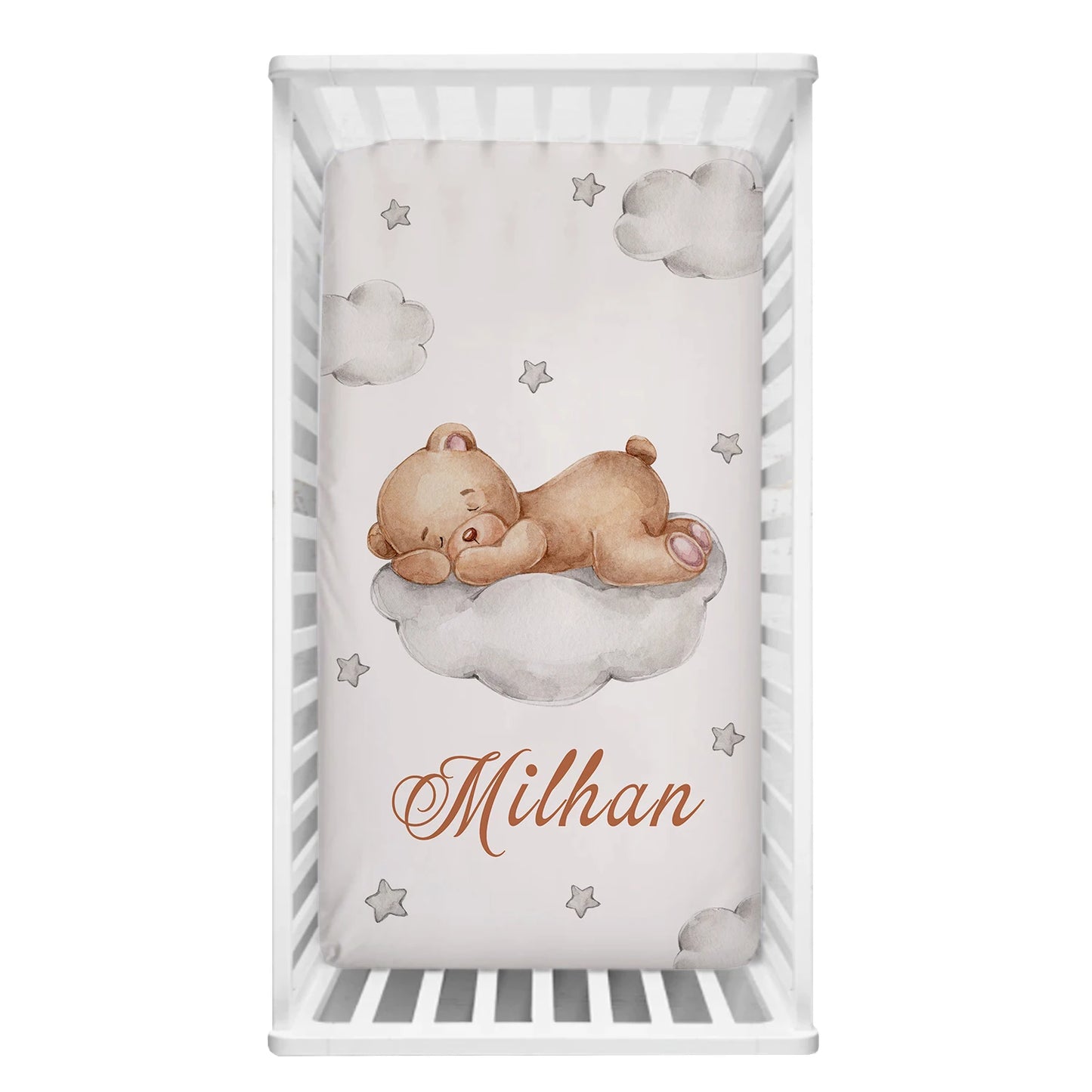 Sleeping Bear Custom Name Crib Bedding Set