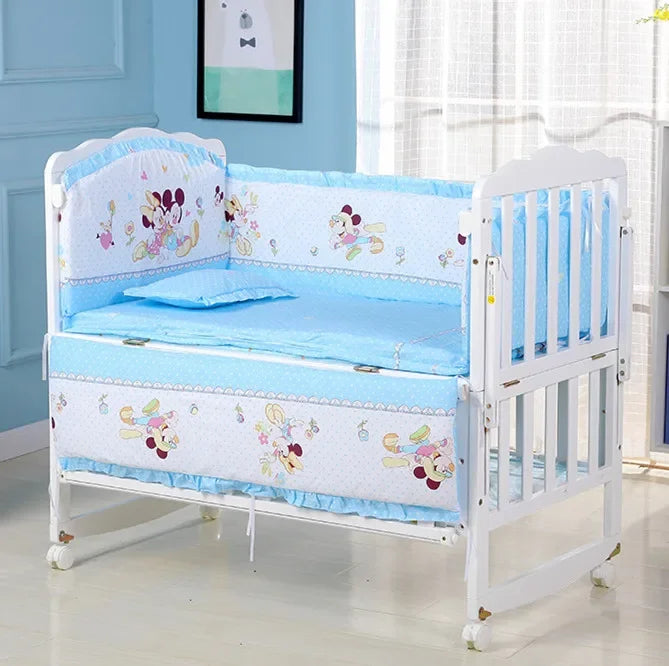 6pcs Cushion Cot Bumpers Baby Bedding set