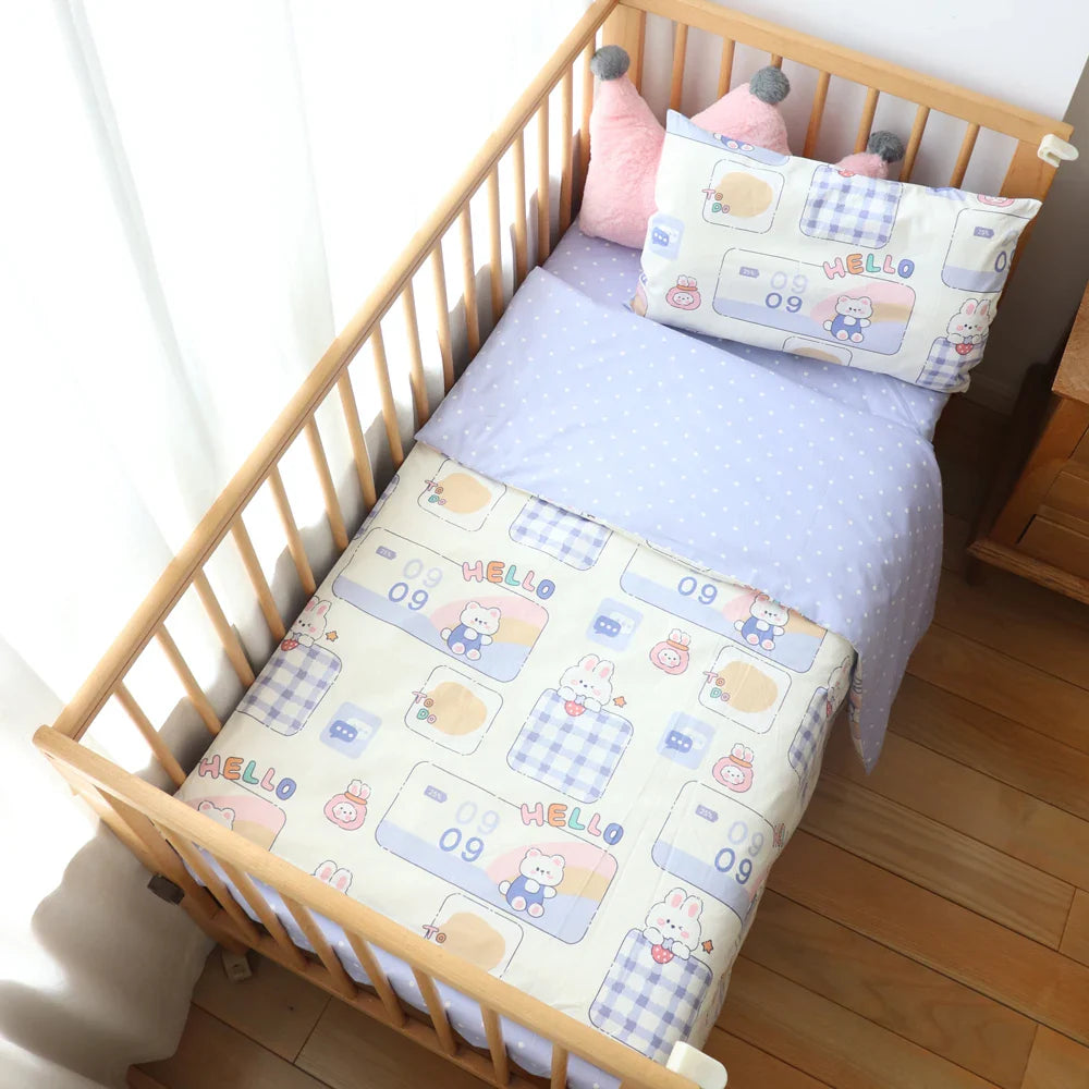 3 Pcs Baby Crib Bedding Set Cotton Bedding Set