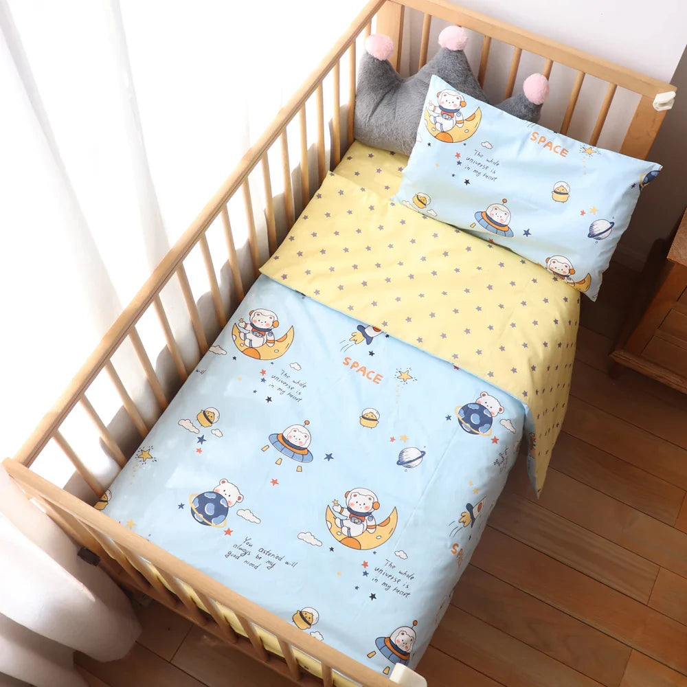 3 Pcs Baby Crib Bedding Set Cotton Bedding Set