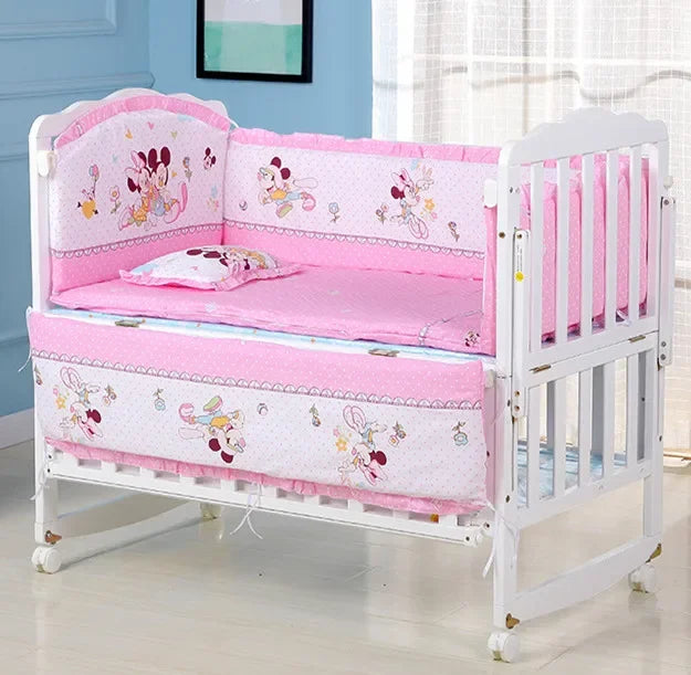 6pcs Cushion Cot Bumpers Baby Bedding set