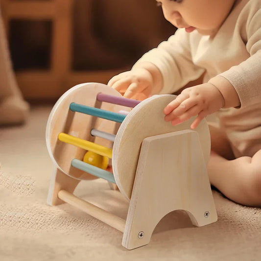 Baby Montessori Wooden Spinning Drum